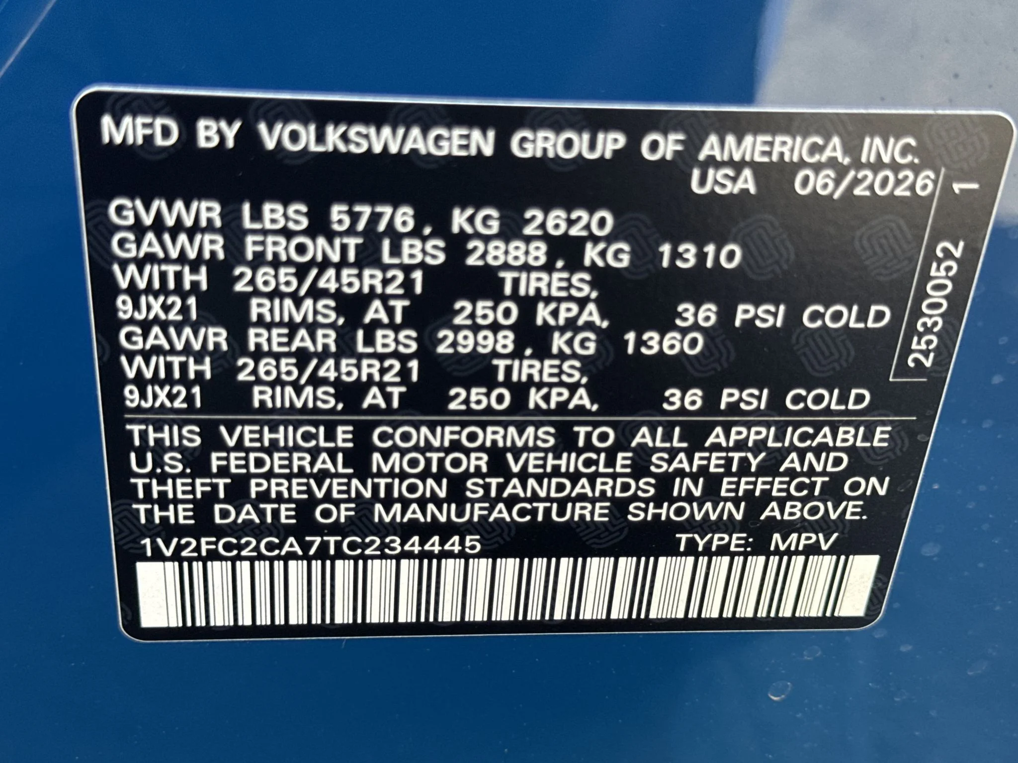 New 2026 Mountain Lake Blue Metallic Volkswagen 2.0T SEL Premium R-Line image 35