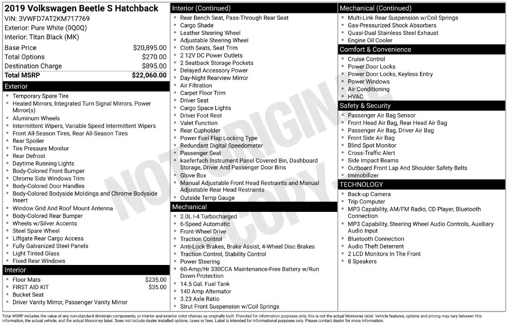 Used 2019  Volkswagen 2.0T S image 2