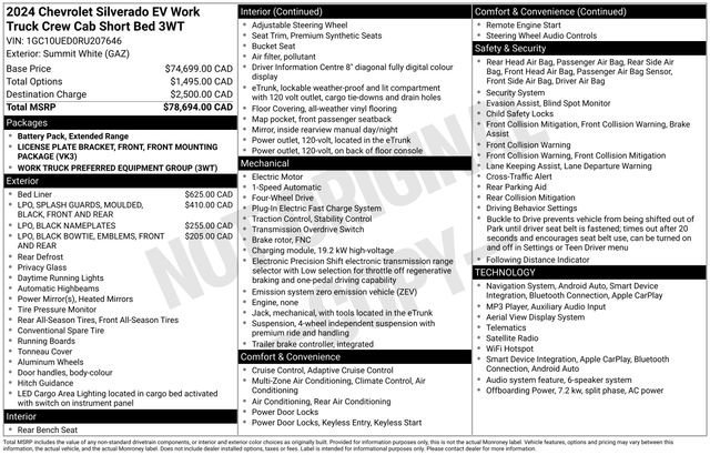 Used 2024 Summit White Chevrolet Work Truck image 1