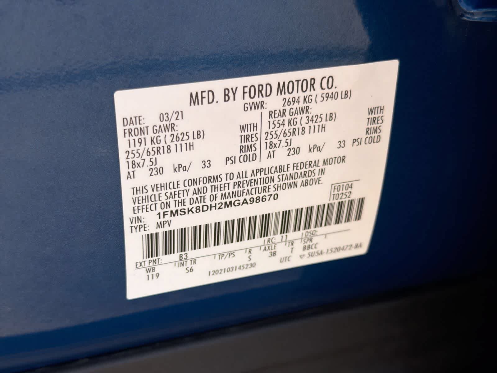 Certified Used 2021 Atlas Blue Metallic Ford XLT image 37