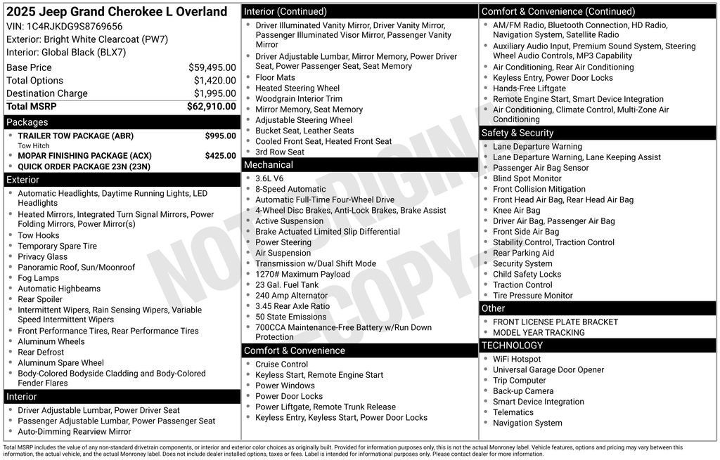 New 2025 Bright White Clear-Coat Exterior Paint Jeep Overland image 21