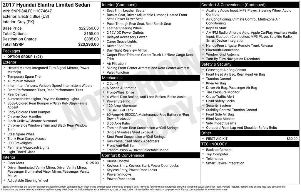 Used 2017 Blue Hyundai Limited image 18