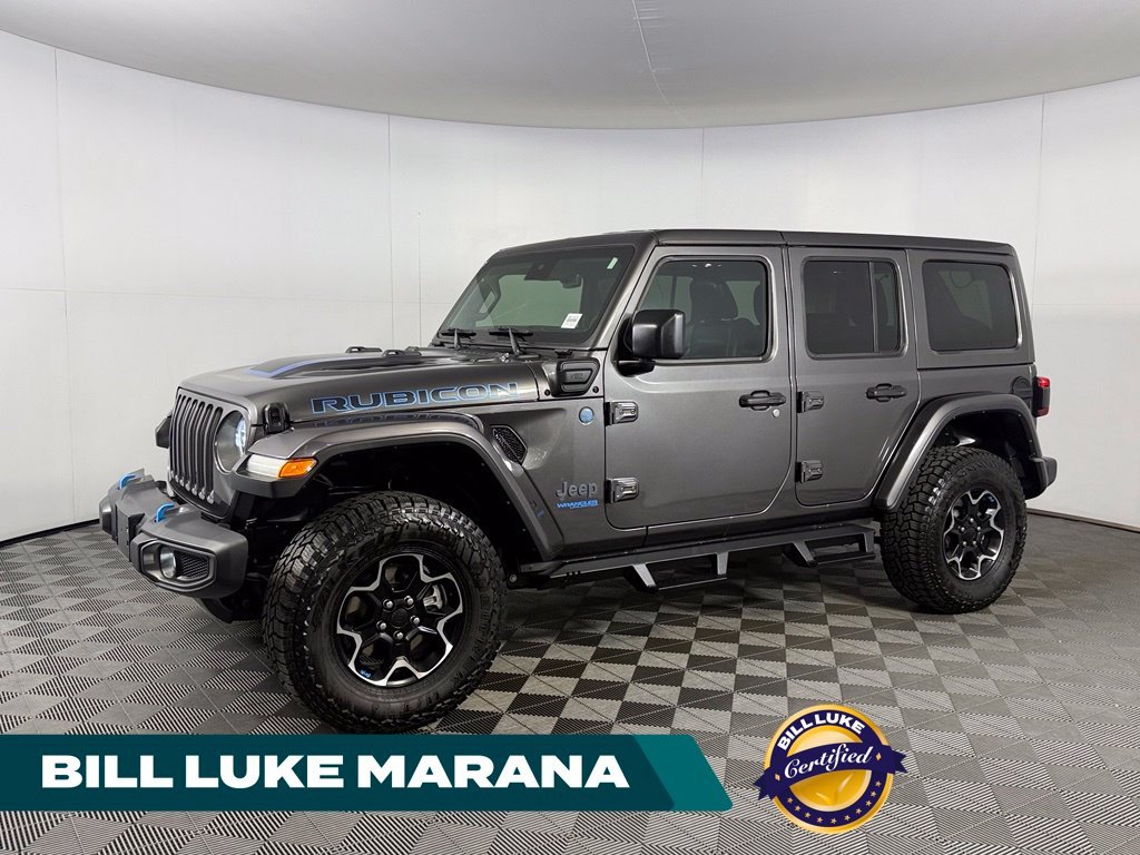 Certified Used 2022 Gray Jeep Unlimited Rubicon 4xe image 1