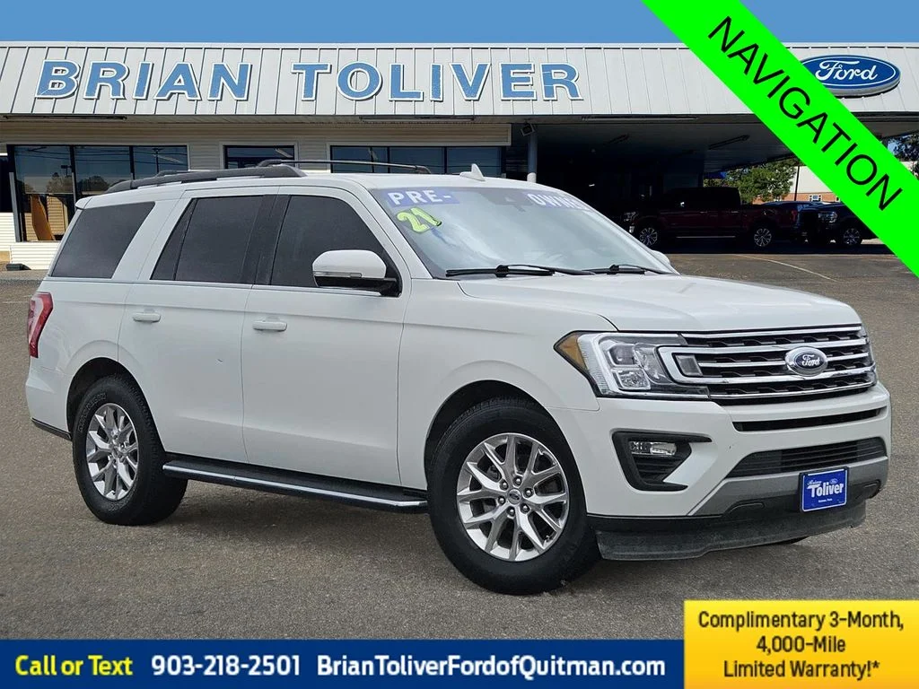 Used 2021 White Metallic Ford XLT image 1