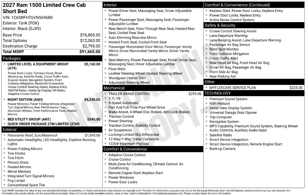 New 2027 Tank Exterior Paint RAM Limited image 2