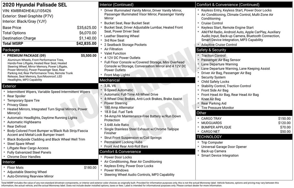 Used 2020 Gray Hyundai SEL image 43