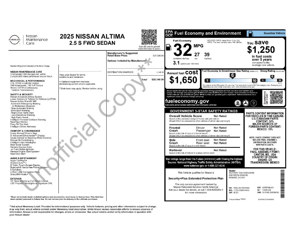 Used 2025 Black Nissan 2.5 S image 7