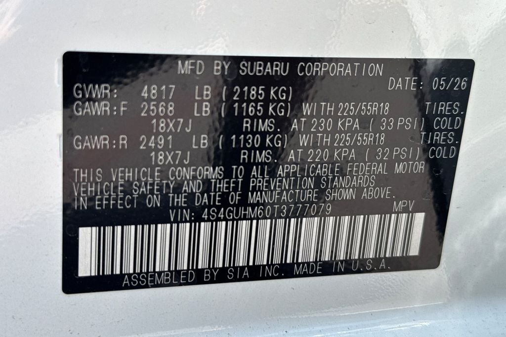 New 2026 CRYSTAL WHITE PEARL Subaru Limited image 36