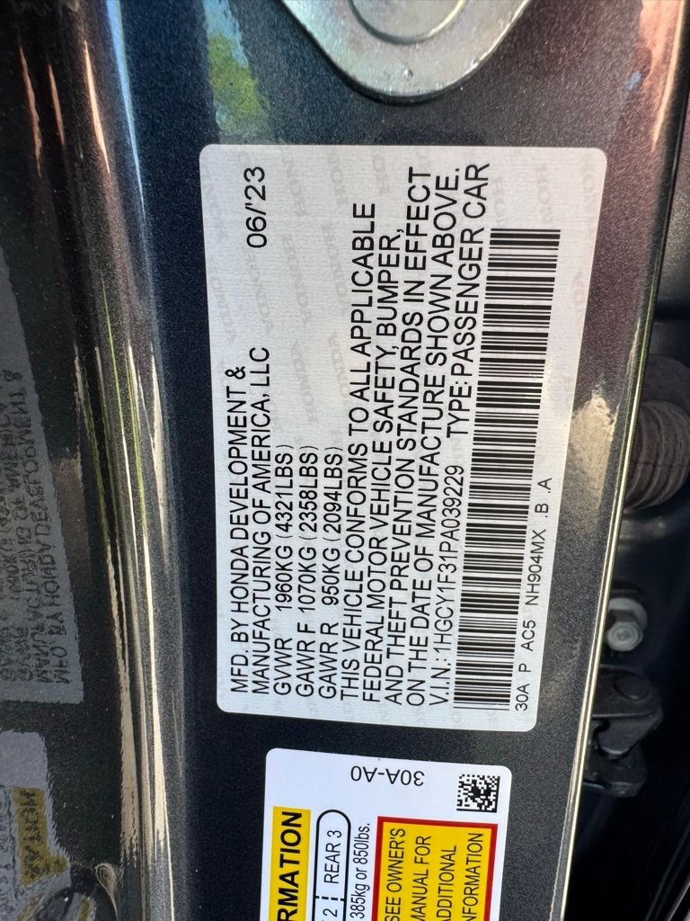 Used 2023 Meteorite Gray Metallic Honda EX image 30