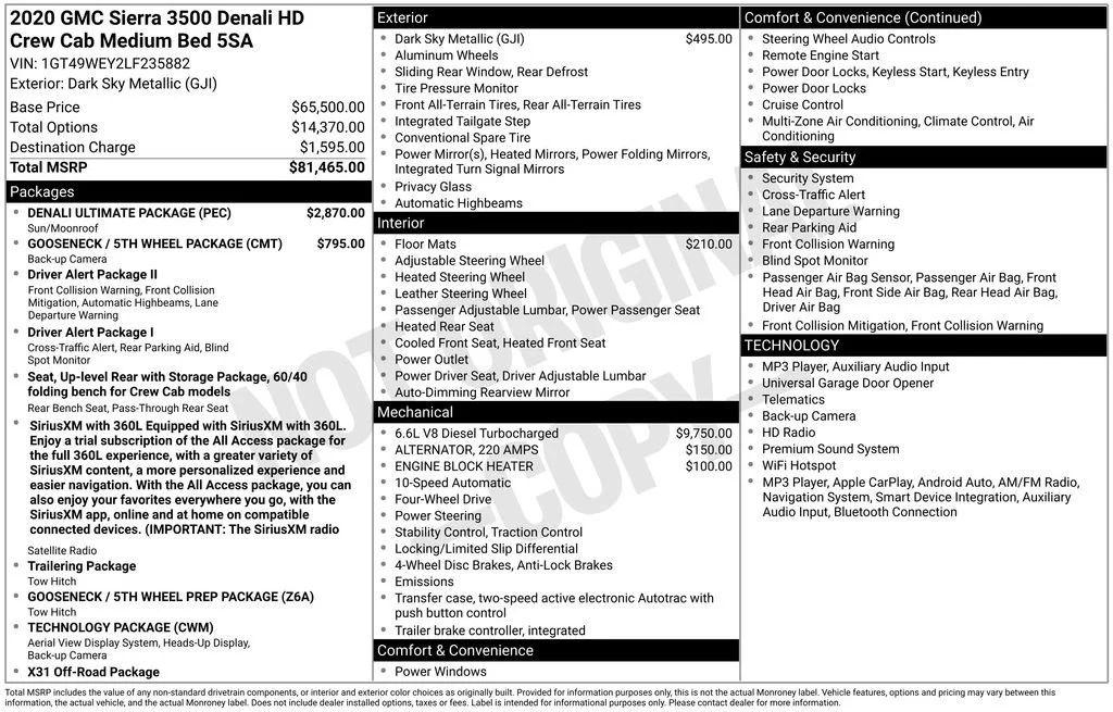 Certified Used 2020 DARK SKY METALLIC GMC Denali image 43