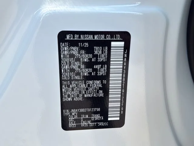 New 2026 Aspen White TriCoat Nissan SL image 31