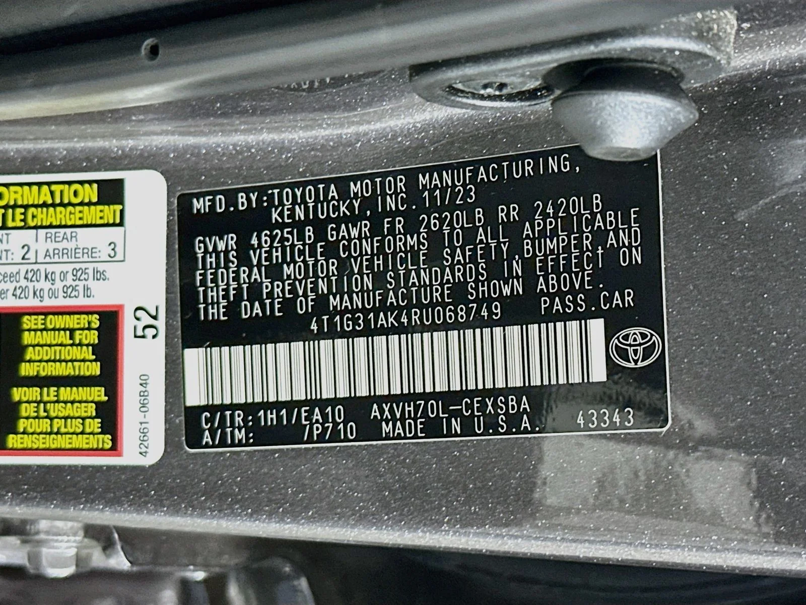 Used 2024 Predawn Gray Mica Toyota SE image 30