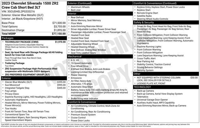 Certified Used 2023 Glacier Blue Metallic Chevrolet ZR2 image 41