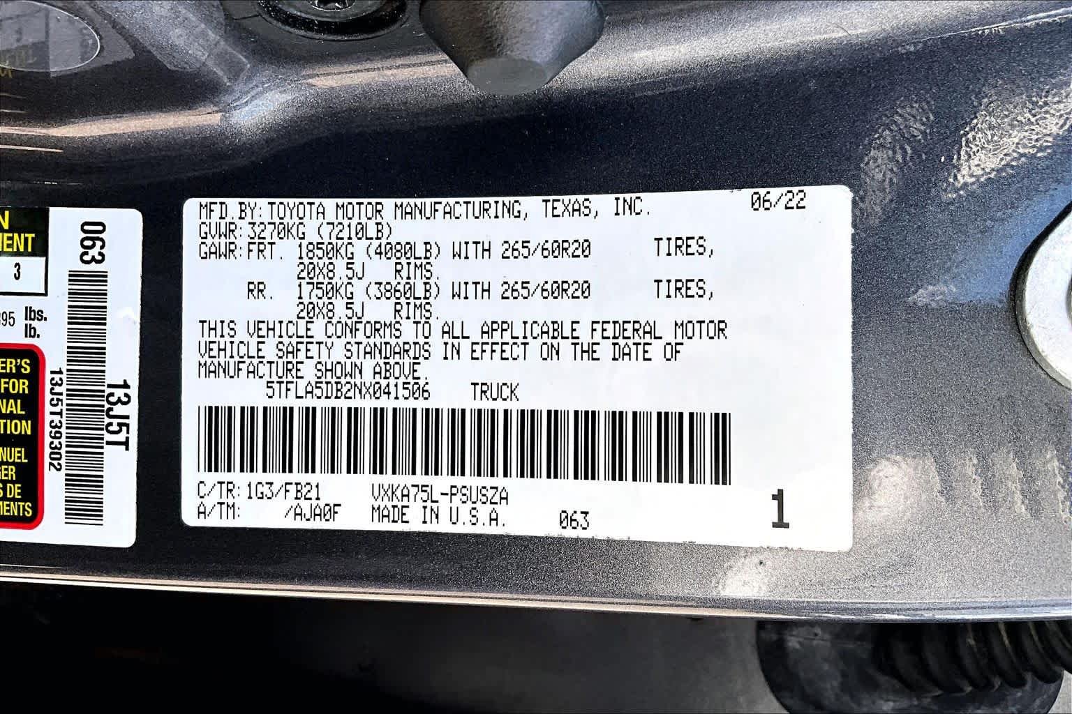 Used 2022 Magnetic Gray Metallic Toyota SR5 image 37