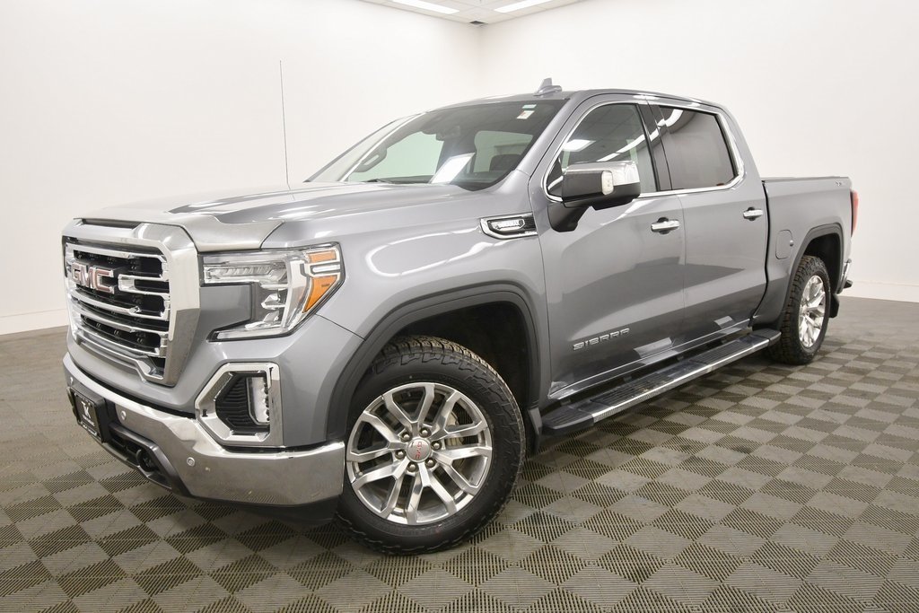 Used 2021 GMC Sierra 1500 SLT with VIN 1GTU9DET9MZ149042 for sale in Rochester, Minnesota