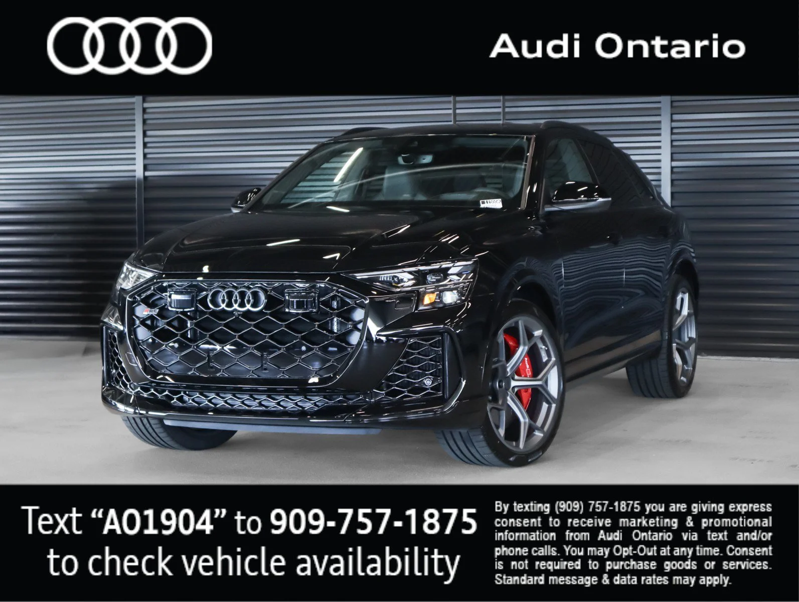 New 2026 Mythos Black Metallic Audi performance image 1
