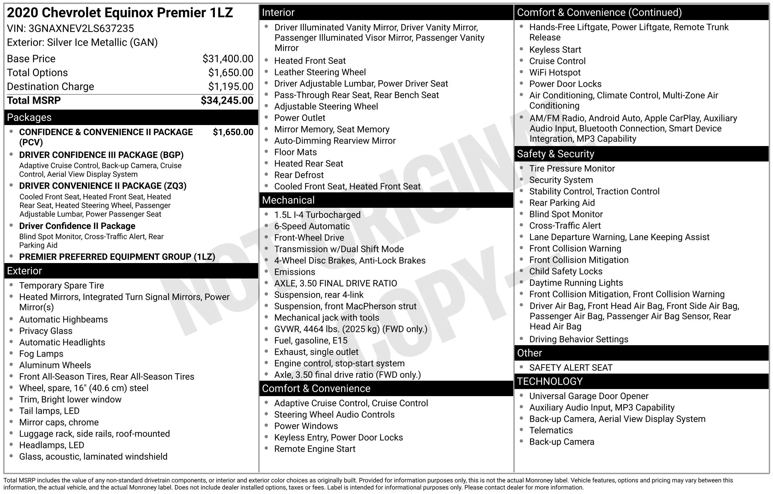 Used 2020 SILVER ICE METALLIC Chevrolet Premier image 42