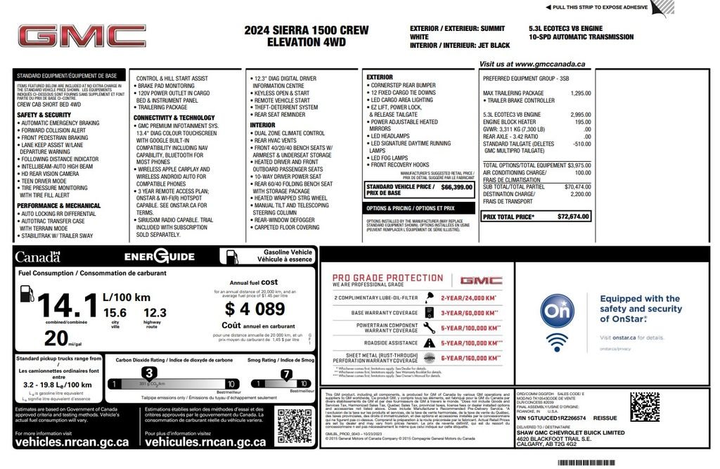 Used 2024 Summit White GMC Elevation image 3