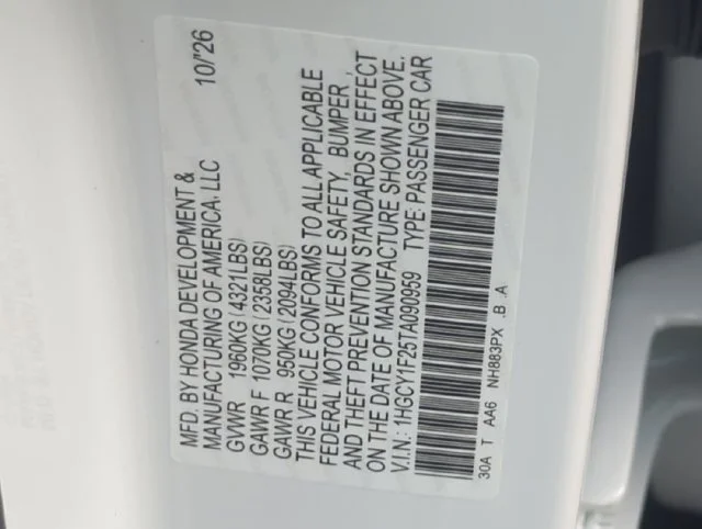 New 2026 Platinum White Pearl Honda LX image 22
