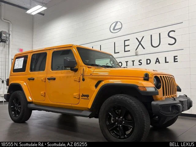 Used 2021 Yellow Jeep Unlimited Sahara Altitude image 2
