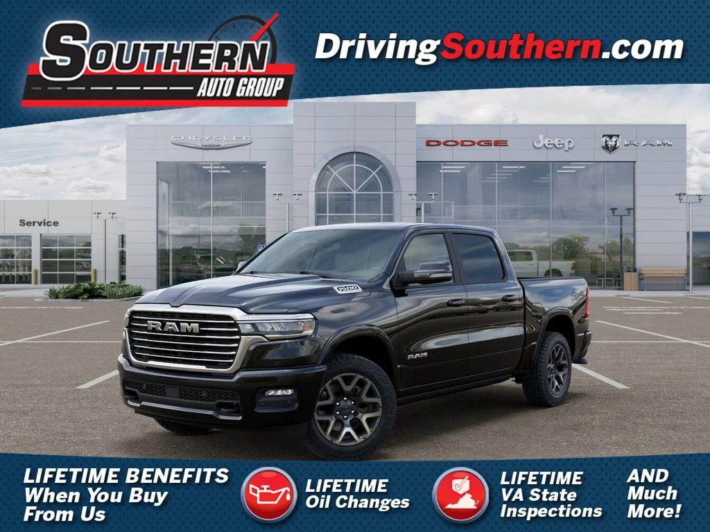 New 2026 Diamond Black Crystal Pearl-Coat Exterior Paint RAM Laramie image 1