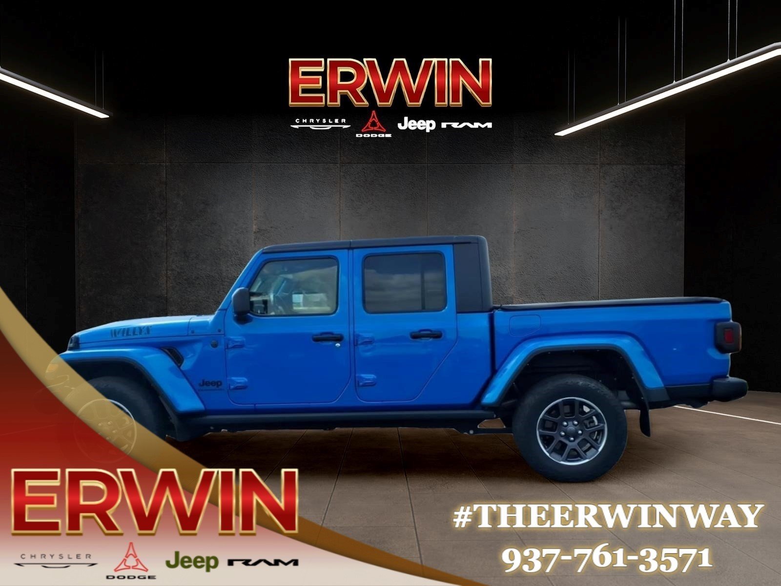 Used 2022 Hydro Blue Pearl Coat Jeep Willys image 4