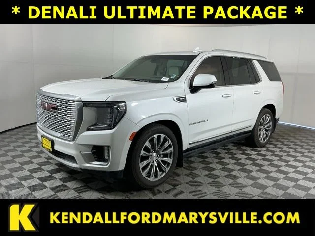 Used 2021 White Frost Tricoat GMC Denali image 1