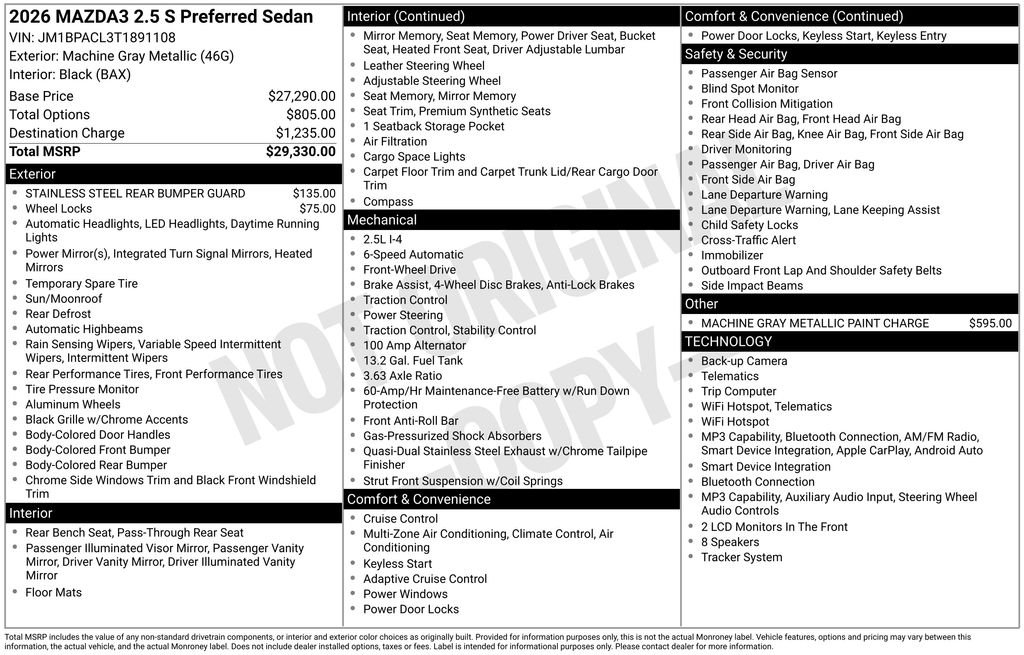 New 2026 Machine Gray Metallic Mazda 2.5 S Preferred image 4