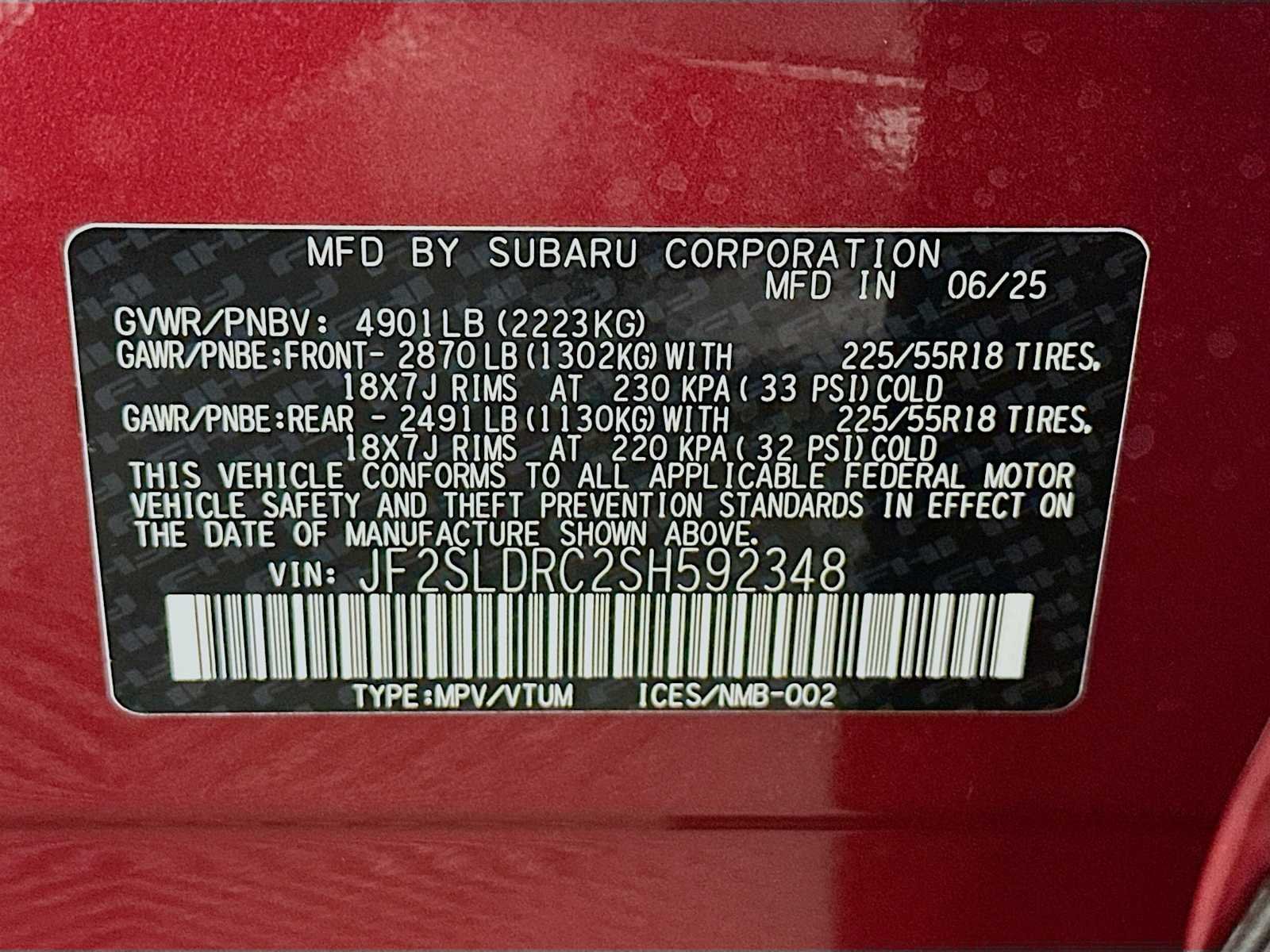 Certified Used 2025 Crimson Red Pearl Subaru Limited image 31