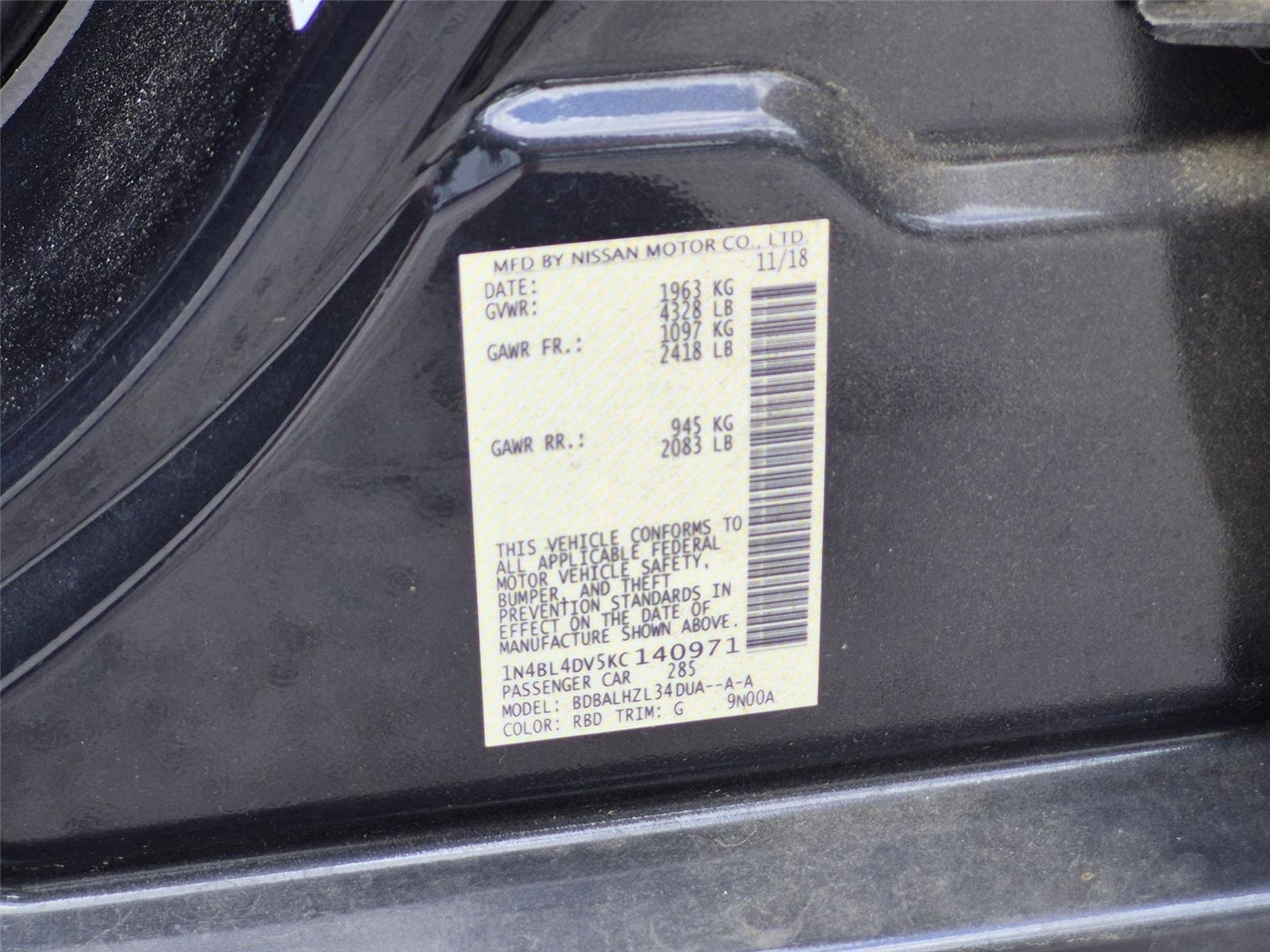 Used 2019 SUPER BLACK NISSAN SV image 15