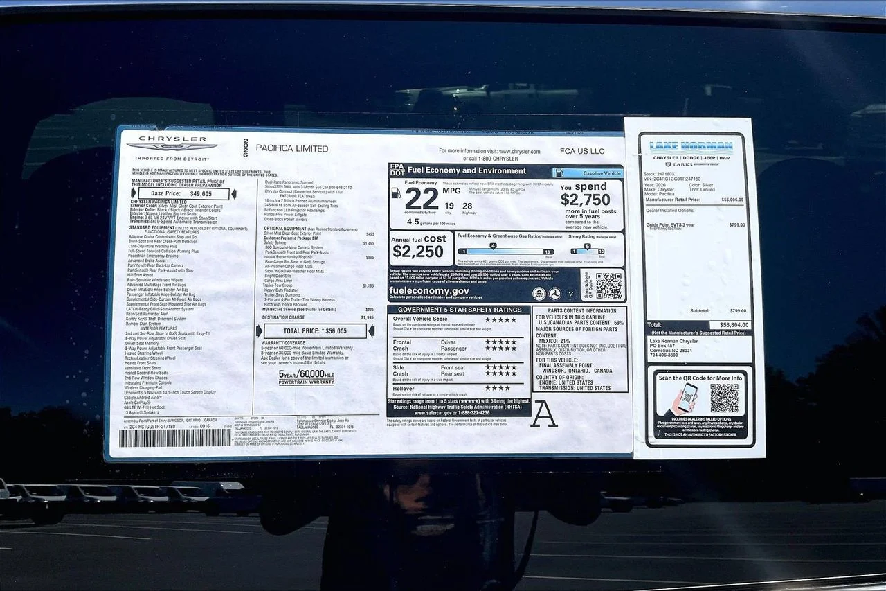 New 2026 Silver Mist Clear-Coat Exterior Paint Chrysler Limited image 40