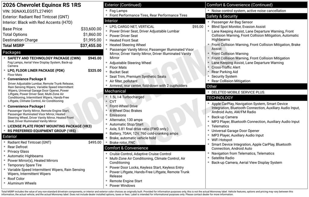 Used 2026 Radiant Red Tintcoat Chevrolet RS image 36