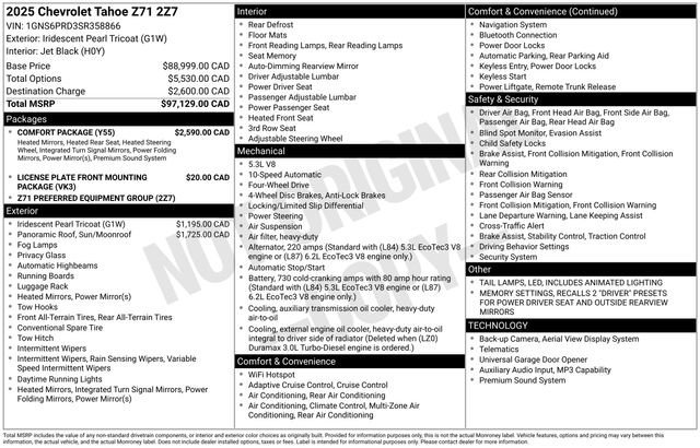 Used 2025 Iridescent Pearl Tricoat Chevrolet Z71 image 1