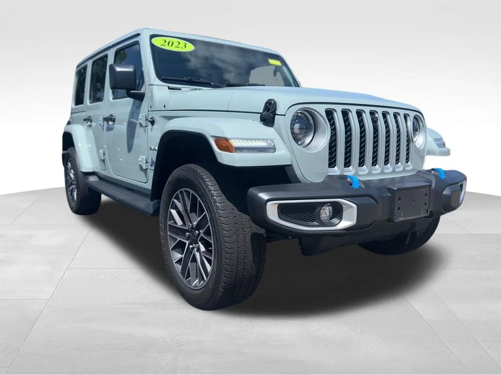 Used 2023 Gray Jeep Sahara 4xe image 1