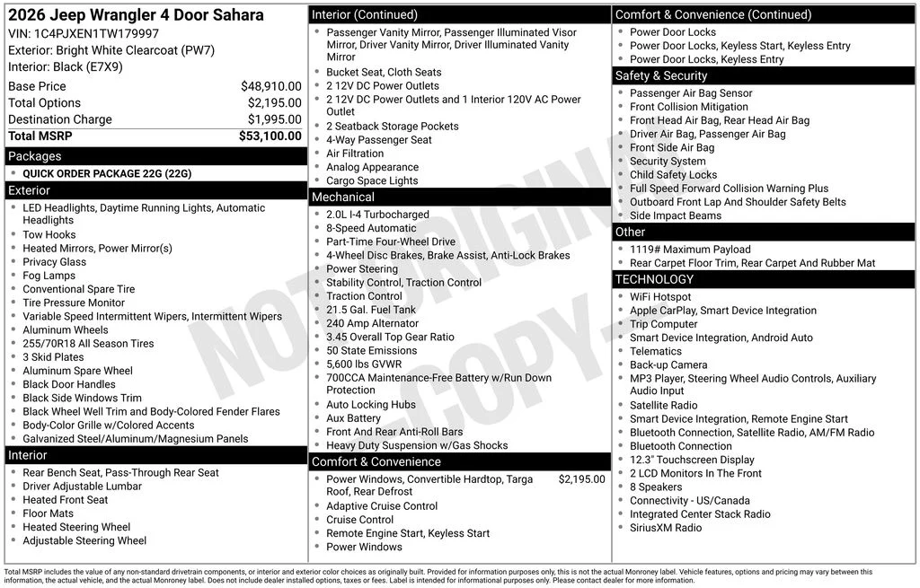 Used 2026 White Jeep Sahara image 6