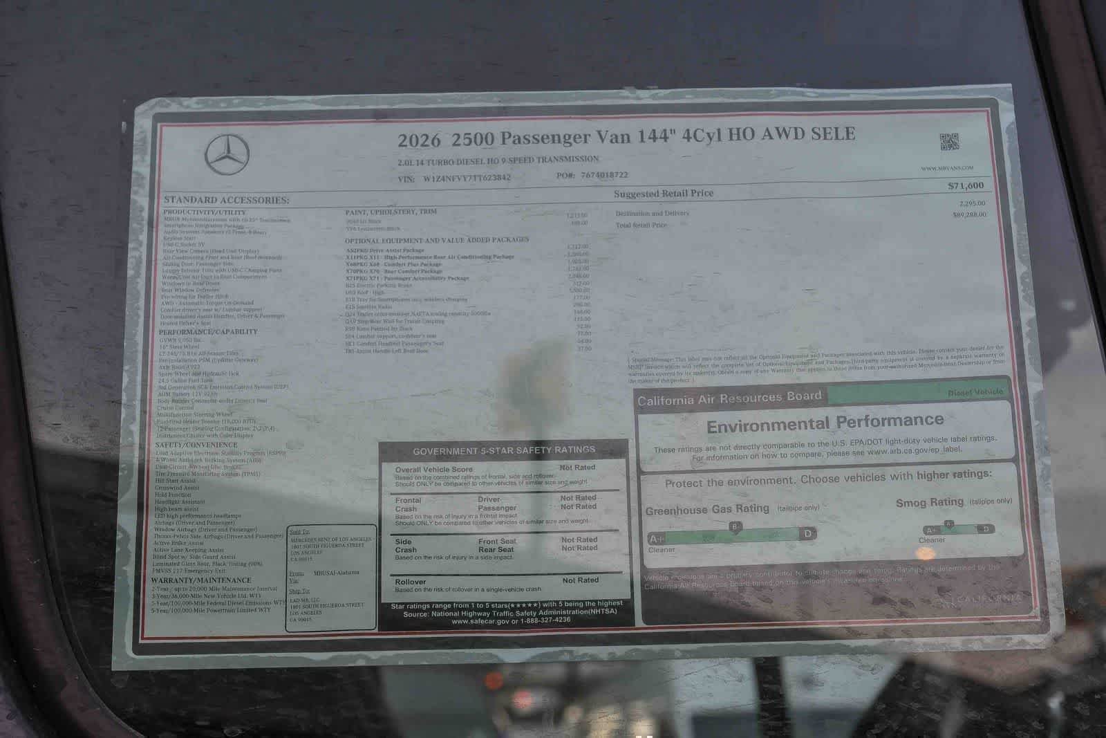 New 2026 Jet Black Mercedes-Benz Passenger 144WB High Roof AWD 2.0L I4 Diesel Turbo image 36