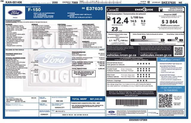 Used 2025 Carbonized Gray Metallic Ford Lariat image 21