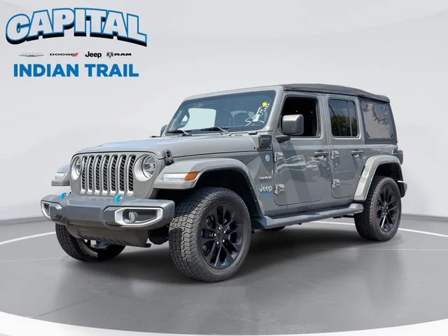 Used 2022 Gray Jeep Unlimited Sahara 4xe image 1