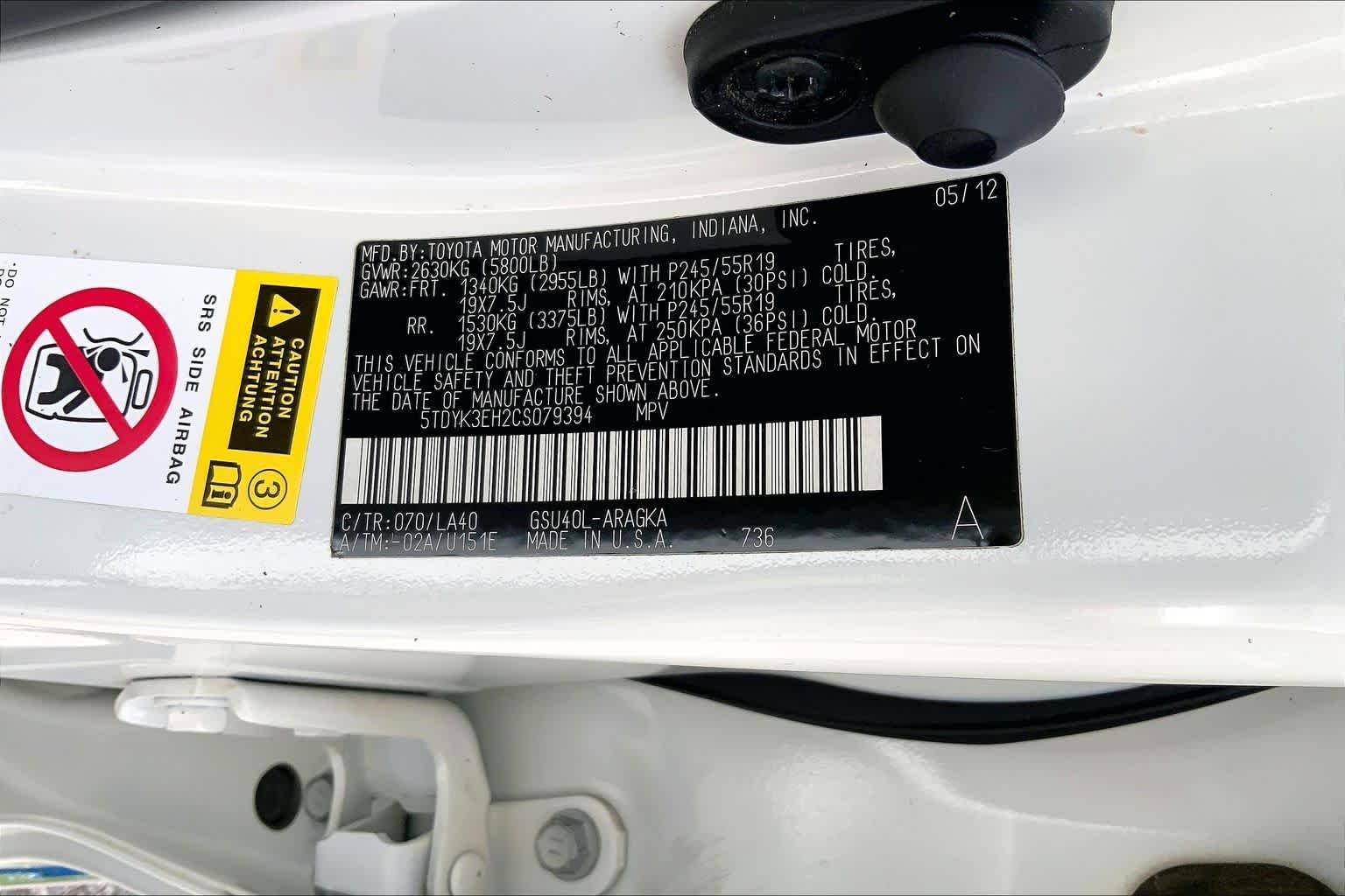 Used 2012 Blizzard Pearl Toyota Limited image 35