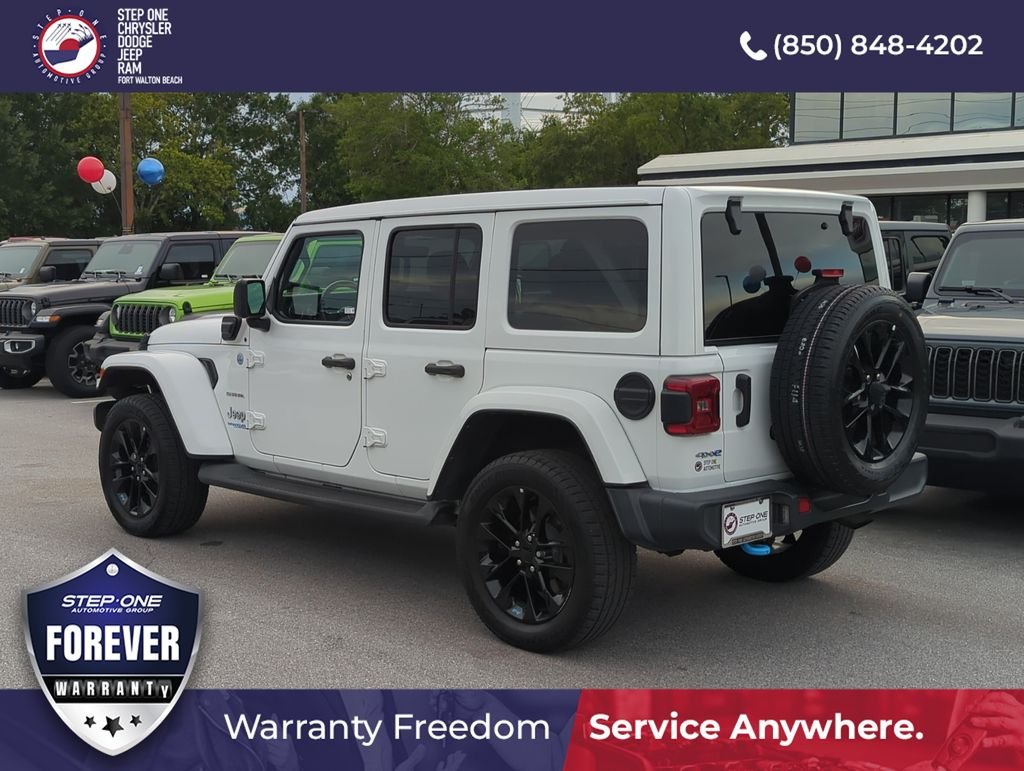 Used 2022 White Jeep Unlimited Sahara 4xe image 4