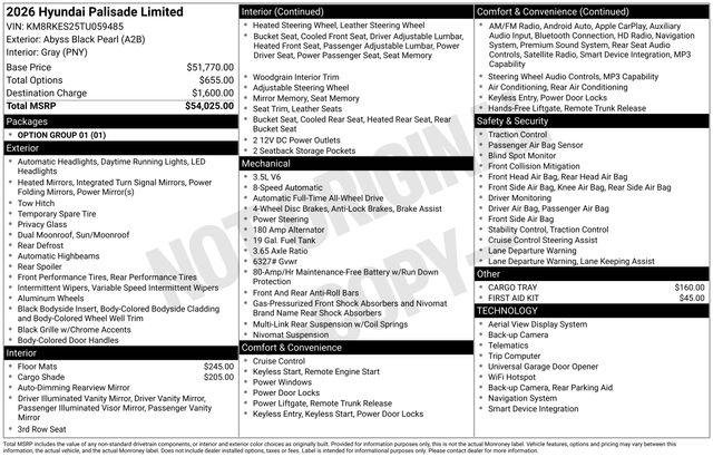 New 2026 Black Hyundai Limited AWD image 40