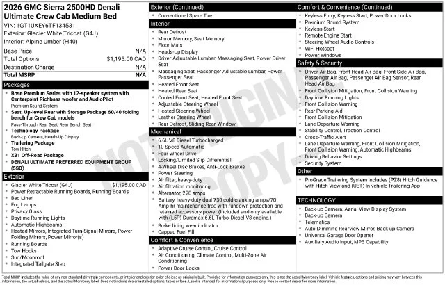 Used 2026 White GMC Denali Ultimate image 7