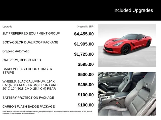 Used 2016 Red Chevrolet Stingray Z51 image 5