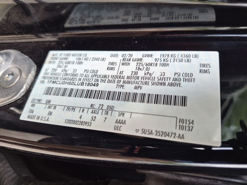 Used 2020 Black Metallic Ford SEL image 30
