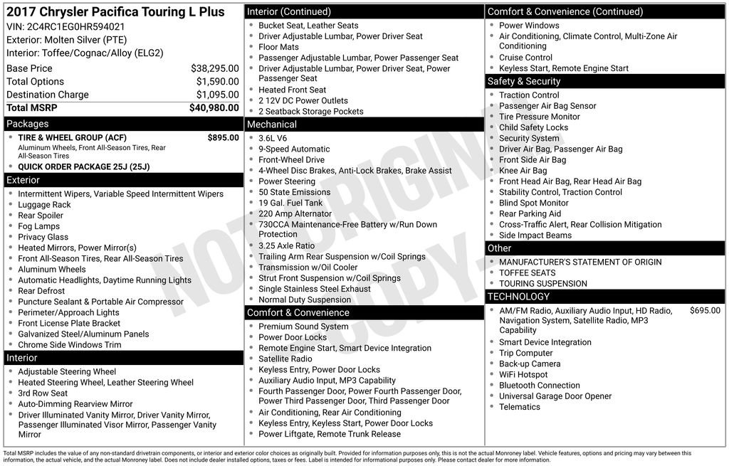 Used 2017 Molten Silver Chrysler Touring L Plus image 4