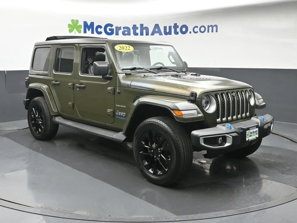 Used 2022 Green Jeep Unlimited Sahara 4xe image 3