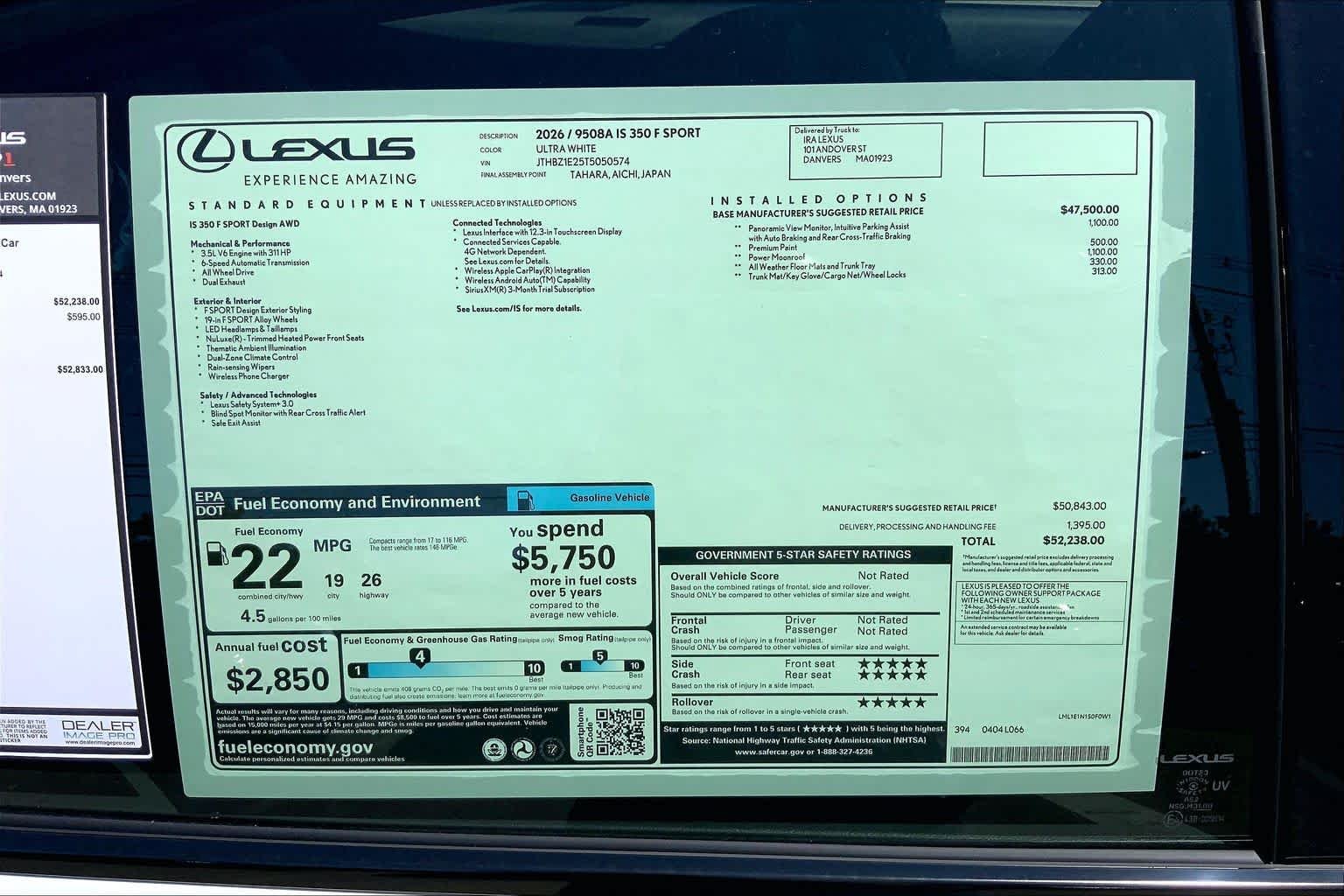 New 2026 Ultra White Lexus F SPORT DESIGN AWD image 21