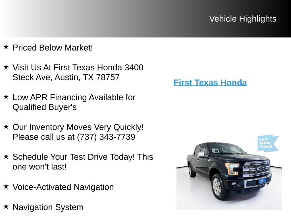 Used 2016 Shadow Black Ford Platinum image 10