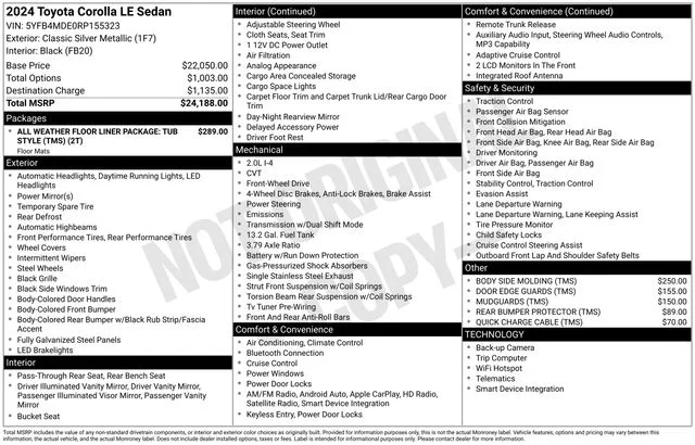 Certified Used 2024 Silver Toyota LE image 10