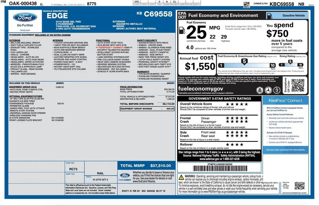 Used 2019 Gray Ford SEL image 2